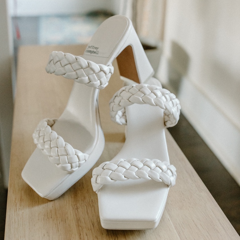 Jeffrey Campbell Delicacy off-white weaved Delicacy heels, women’s size 10 nwot